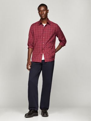 Regular Fit Check Print All-Day Shirt, Rouge