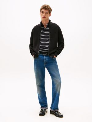 Textured Stitch Zip Mockneck Cardigan | Tommy Hilfiger