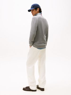 Textured Stitch Zip Mockneck Cardigan | Tommy Hilfiger