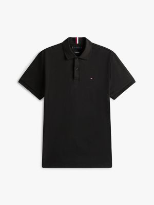 Мужское поло Tommy Hilfiger Regular Fit Smooth Cotton Polo, цвет: Чёрный — фото 5