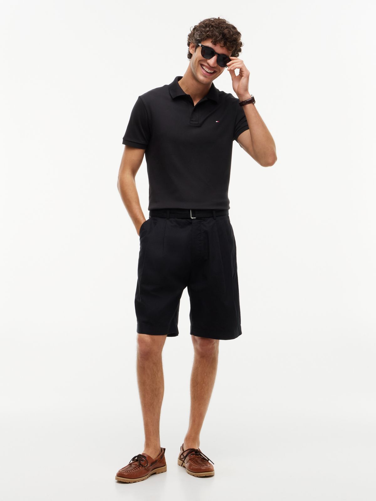 Regular Fit Smooth Cotton Polo — Black