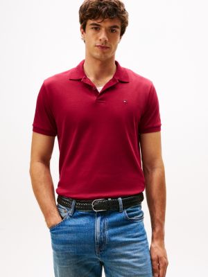 Regular Fit Smooth Cotton Polo, Rouge