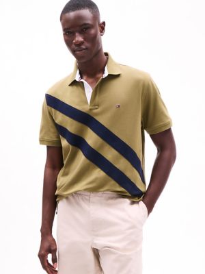 Regular Fit Banner Stripe Polo, Uniform Olive