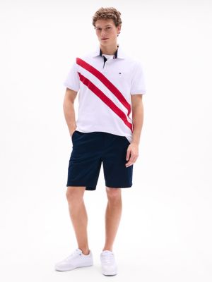 Regular Fit Banner Stripe Polo, Optic White