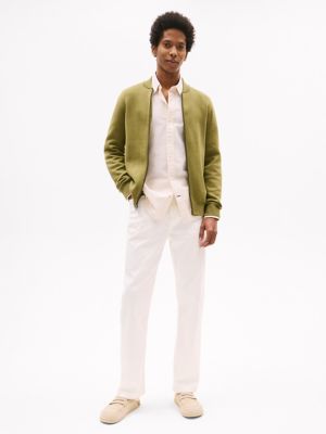 Cotton Zip Baseball Cardigan, Uniform Olive