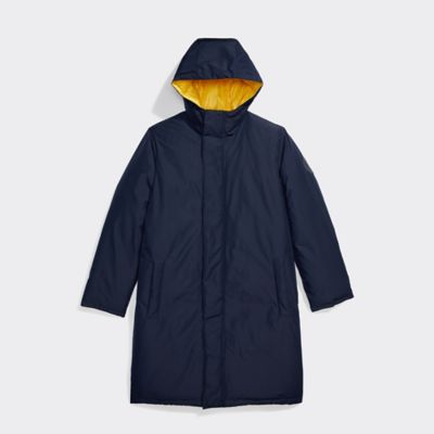 men's hooded long puffer jacket