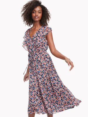 tommy hilfiger floral chiffon dress