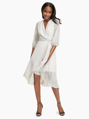 chiffon wrap dress with sleeves