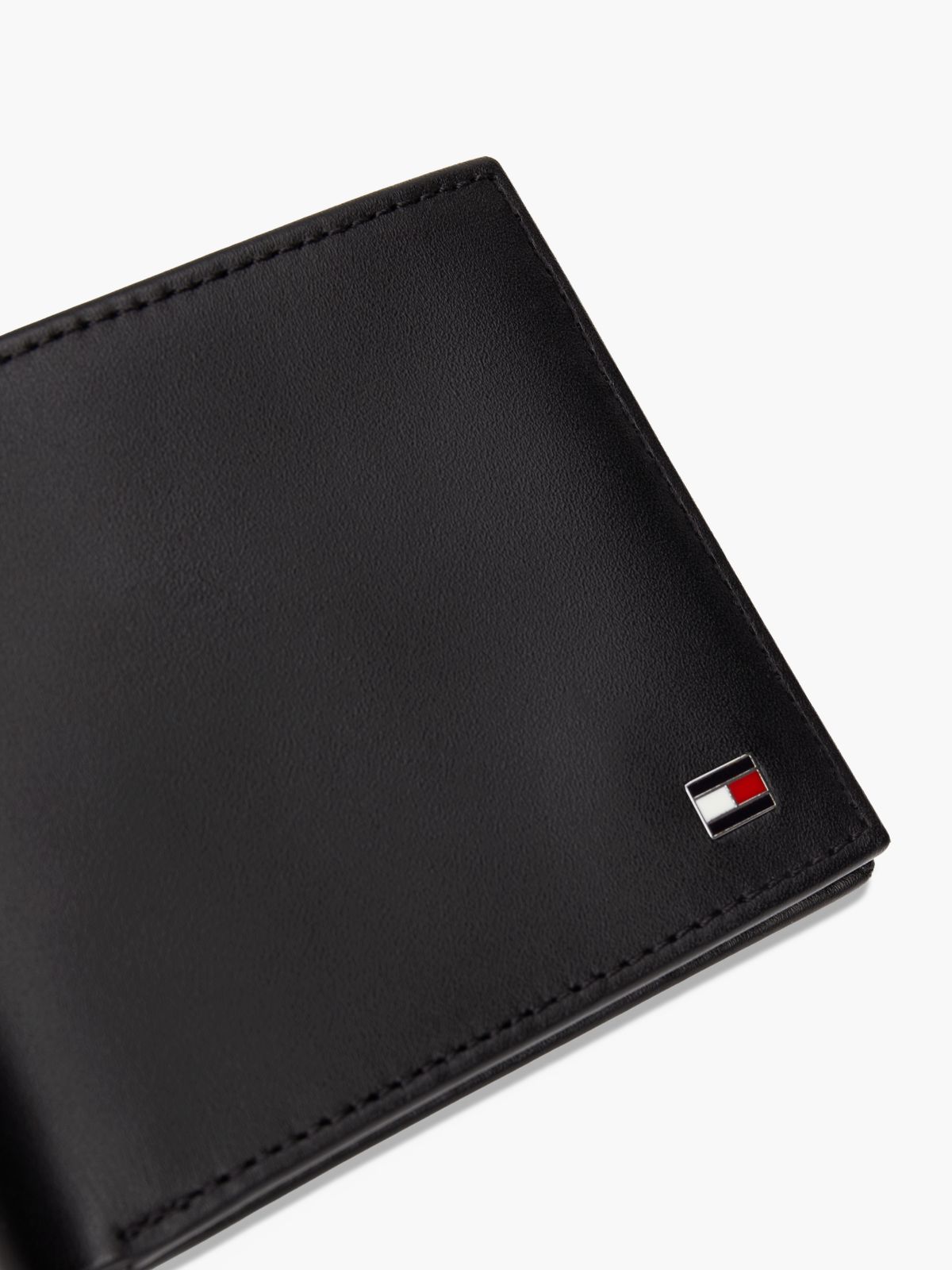 Flag Emblem Mini Credit Card Wallet — Black
