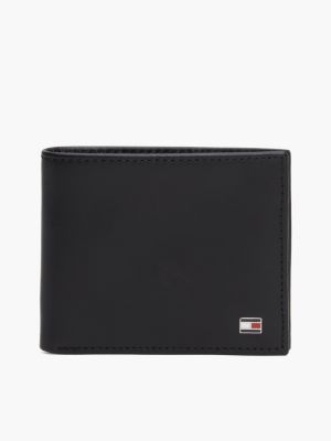 Flag Emblem Mini Credit Card Wallet, Black