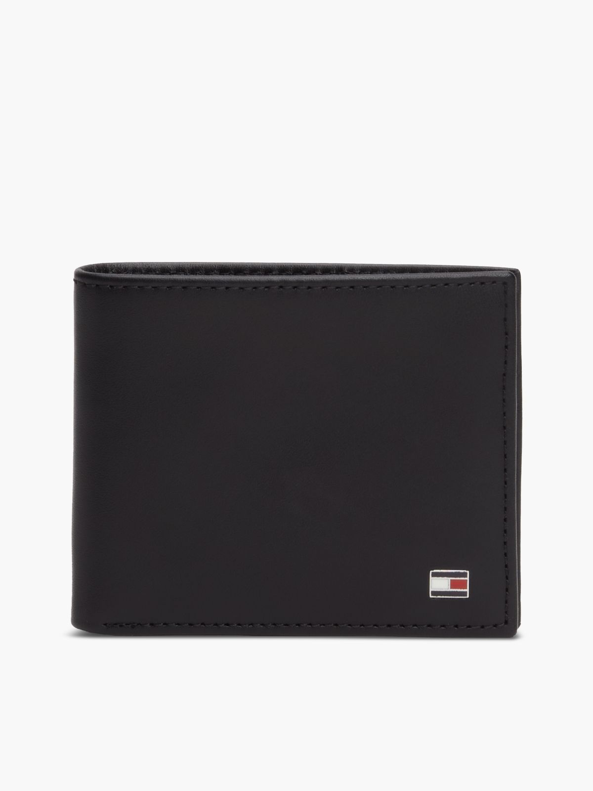 Flag Emblem Mini Credit Card Wallet — Black