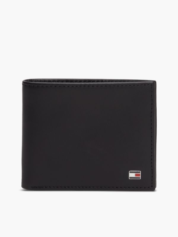 Flag Emblem Mini Credit Card Wallet — Black