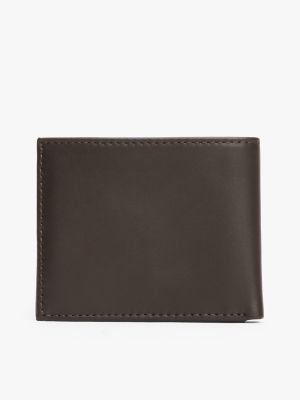 Flag Emblem Mini Credit Card Wallet, Brown