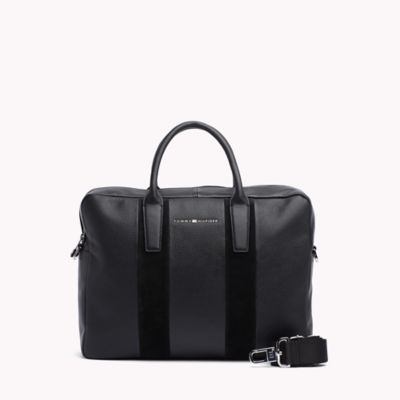 tommy hilfiger leather briefcase