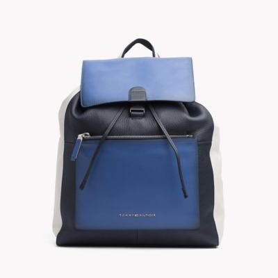 tommy hilfiger men's leather backpack