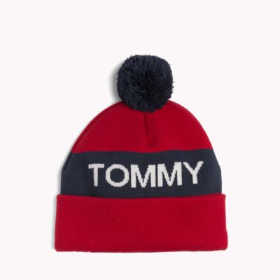 tommy hilfiger red beanie