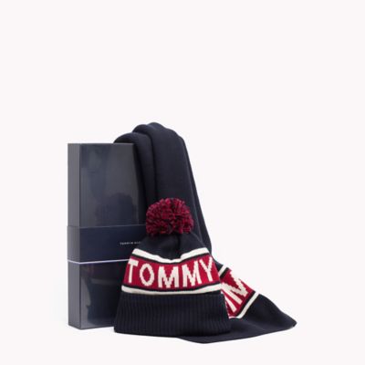 tommy hilfiger hat and scarf set