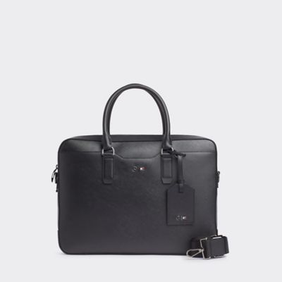 tommy hilfiger leather briefcase