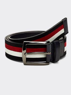 Tommy Stripe Leather Belt | Tommy Hilfiger