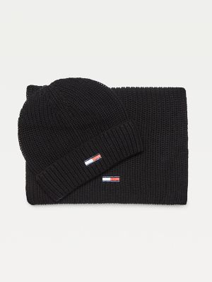 tommy hilfiger hat and scarf set