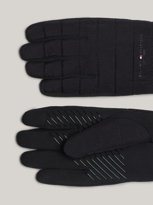 Logo Quilted Stitch Glove, Black