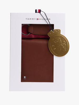 Leather Wallet and Key Chain Gift Set, Cognac