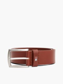 Flag Loop Leather Belt — Dark Tan 4