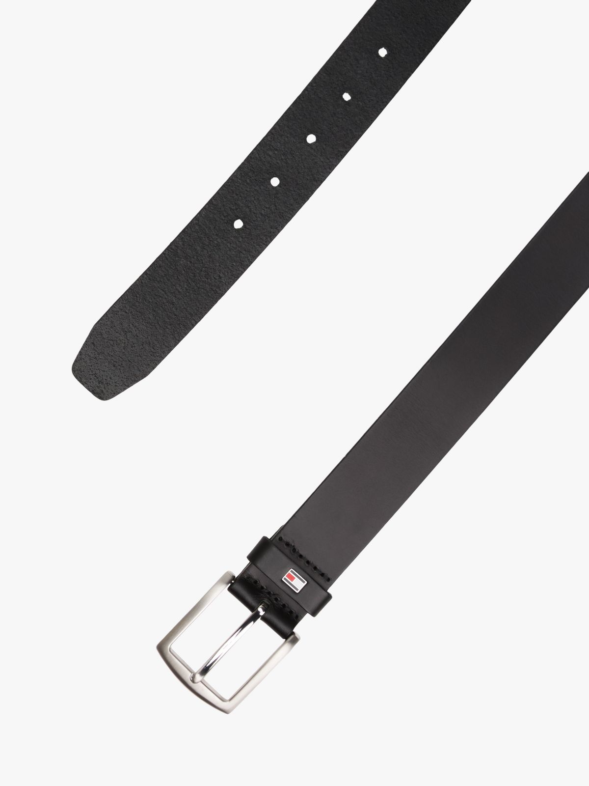 Flag Loop Leather Belt — Midnight