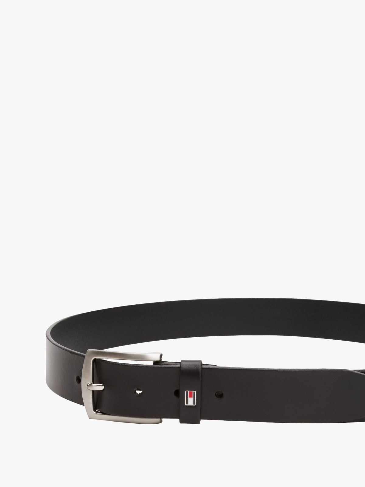 Flag Loop Leather Belt — Midnight
