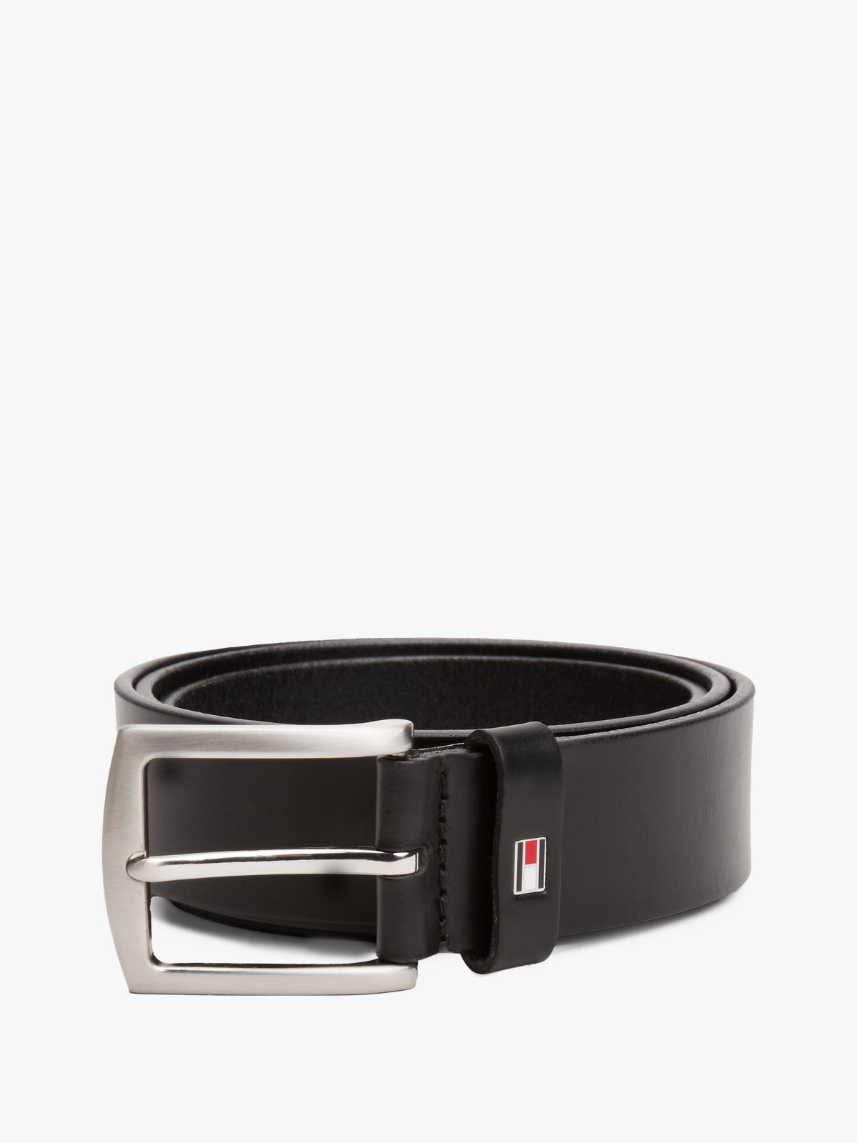 Flag Loop Leather Belt — Midnight