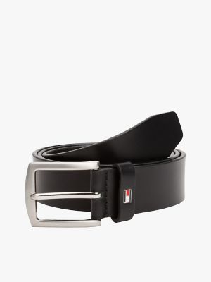 Flag Loop Leather Belt, Midnight