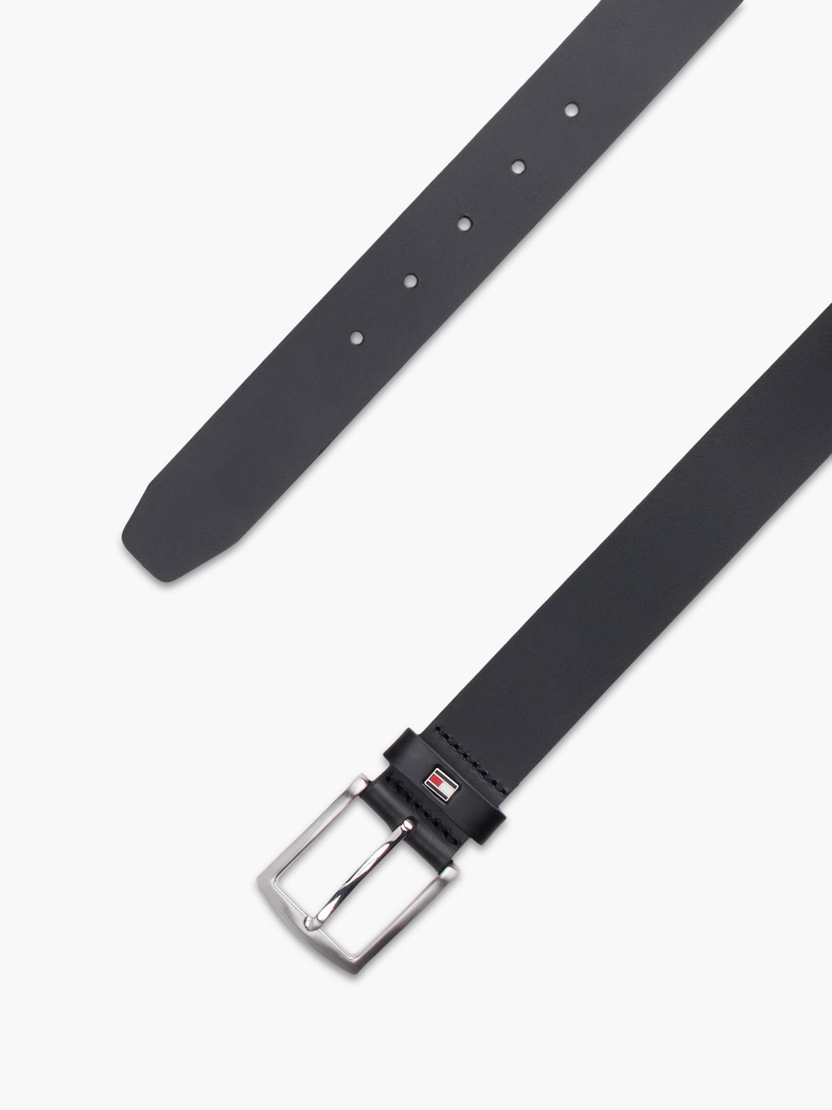 Flag Loop Leather Belt — Black