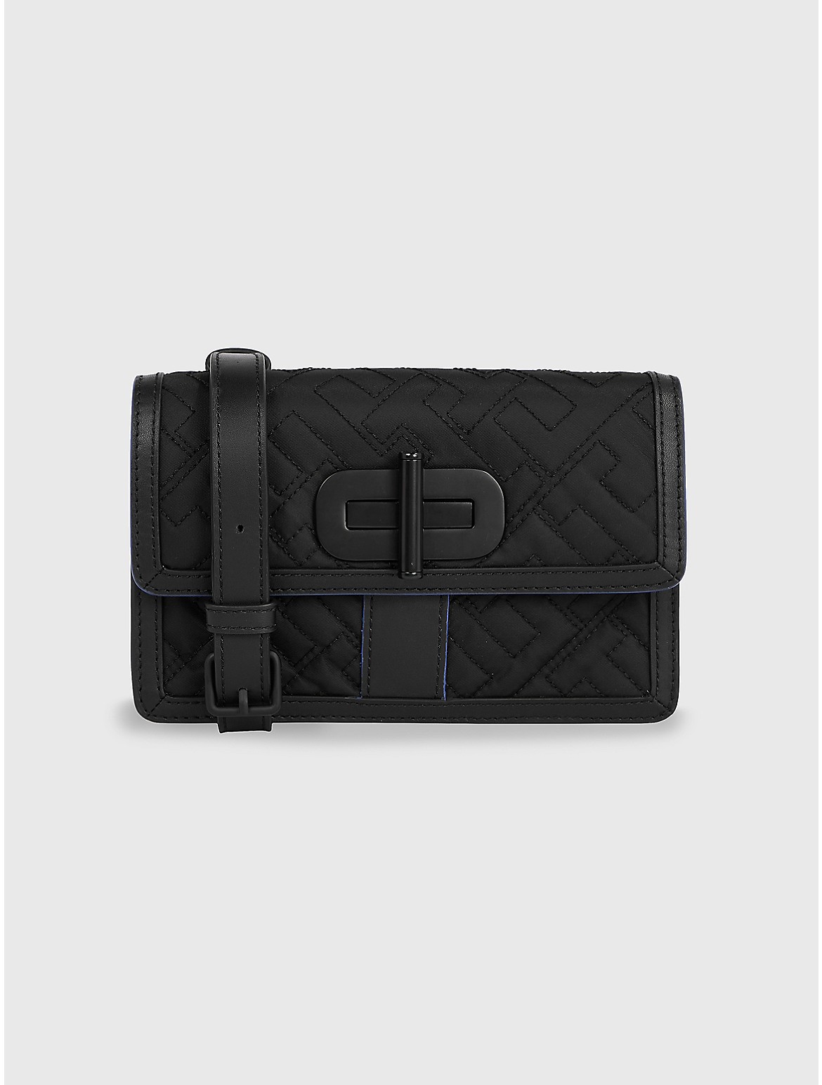Tommy Hilfiger Men's Turnlock Quilted TH Crossbody Bag - Black