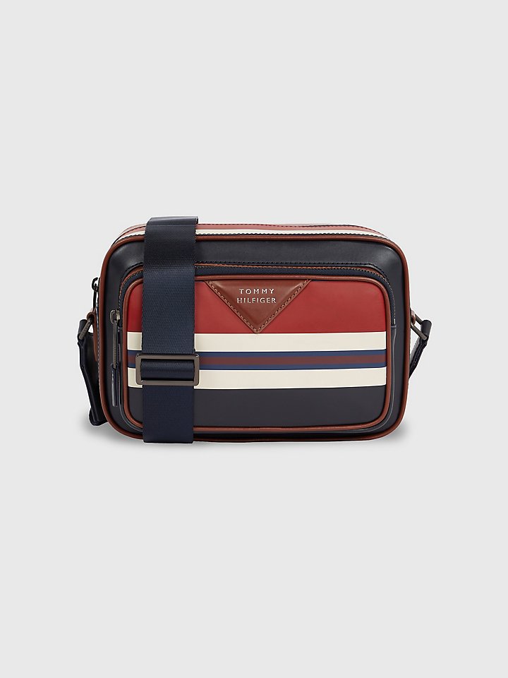 Stripe Leather Camera Bag |
