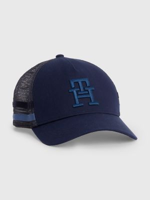 Monogram Stripe Trucker Hat, Space Blue