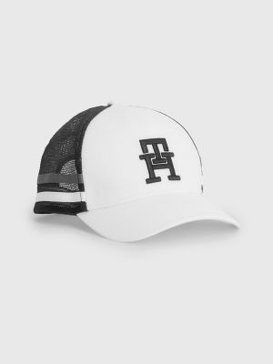 Monogram Stripe Trucker Hat, Optic White