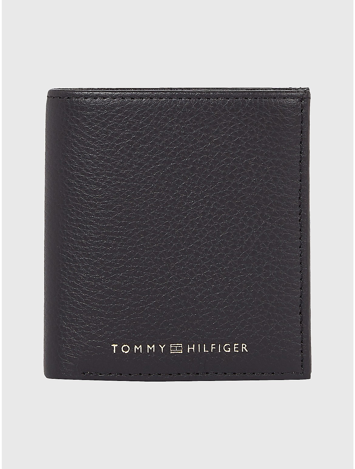 Tommy Hilfiger Men's Pebbled Leather Bifold Wallet - Black