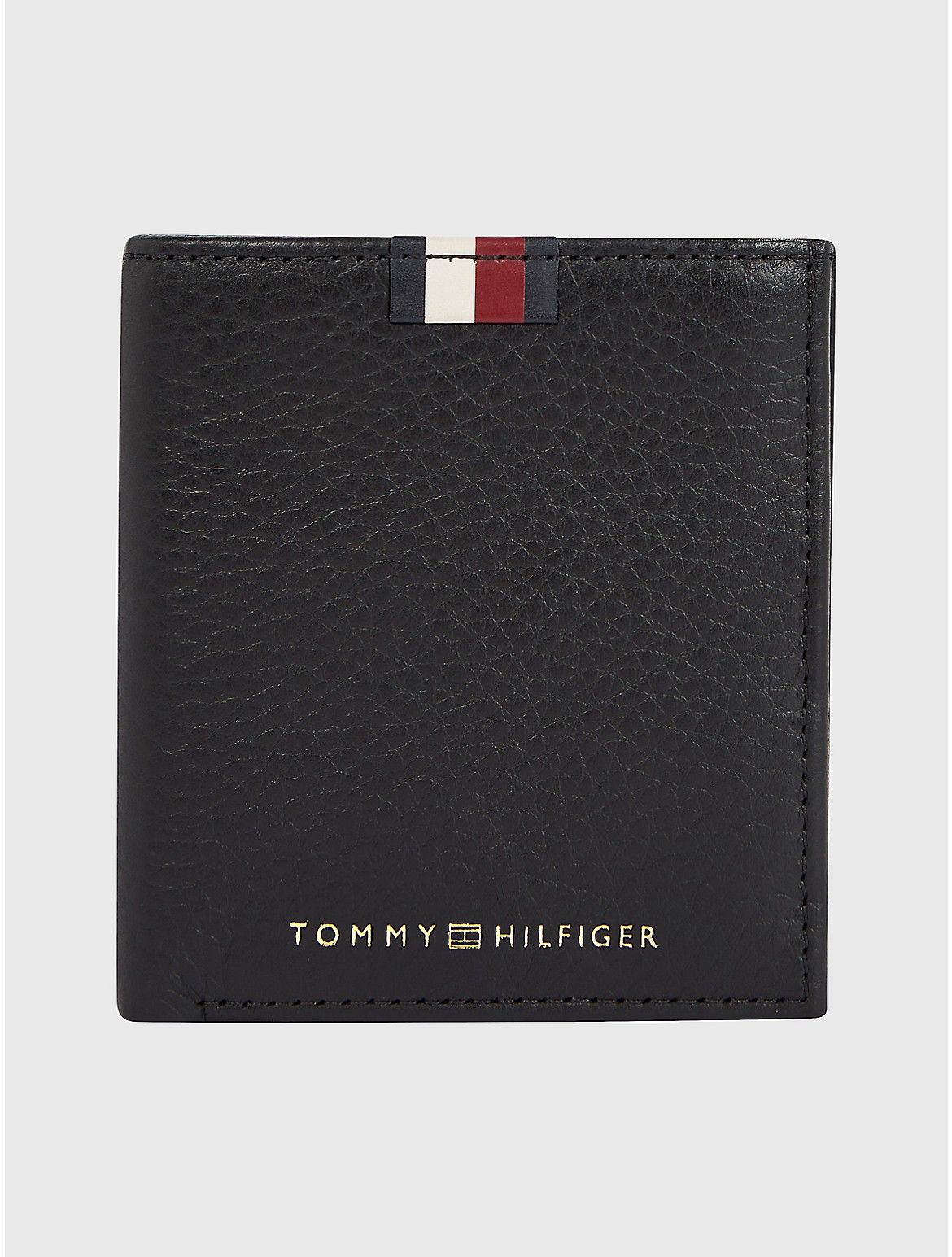 Tommy Hilfiger Men's Logo Leather Bifold Wallet - Black