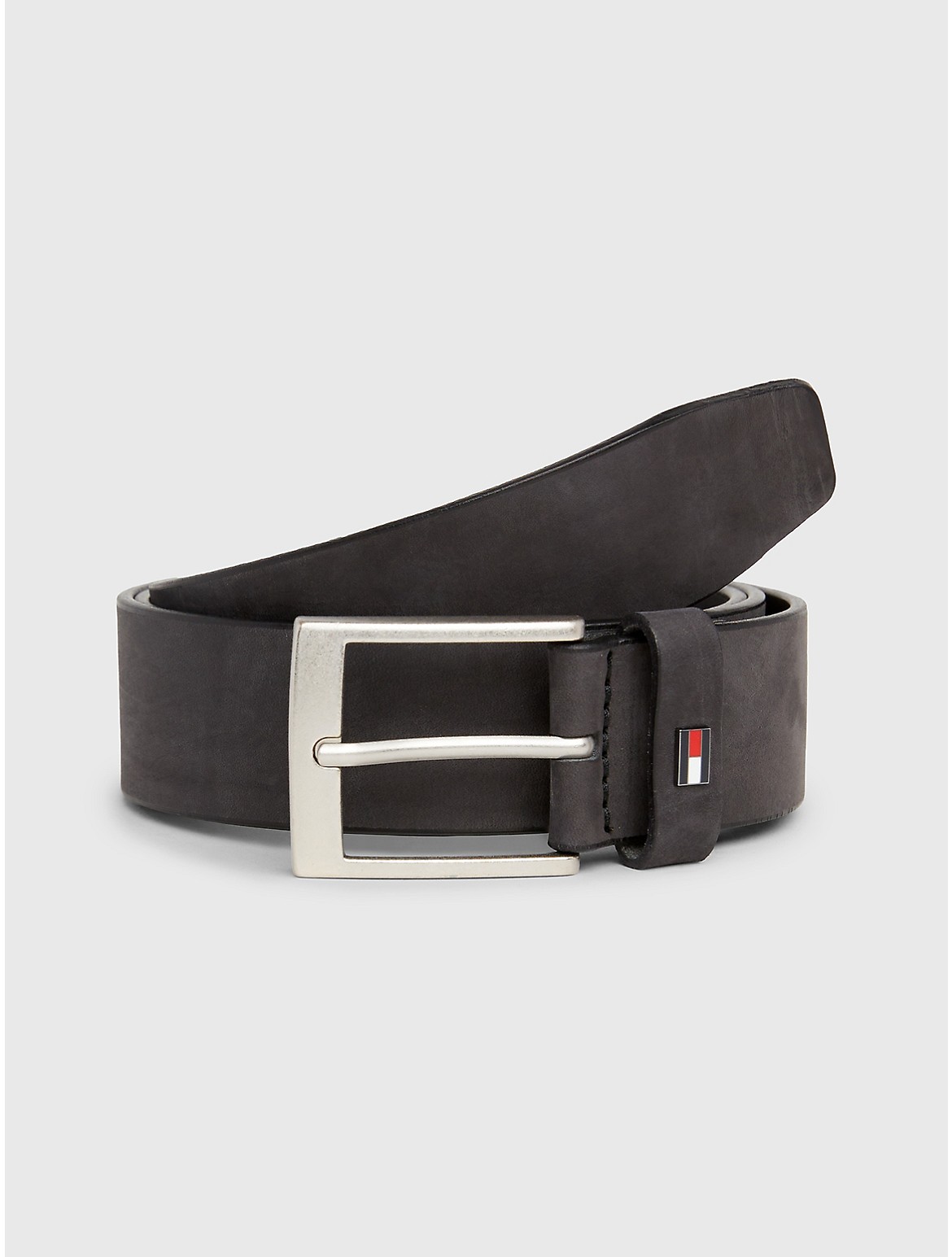 Tommy Hilfiger Men's Flag Leather Belt - Black - 40
