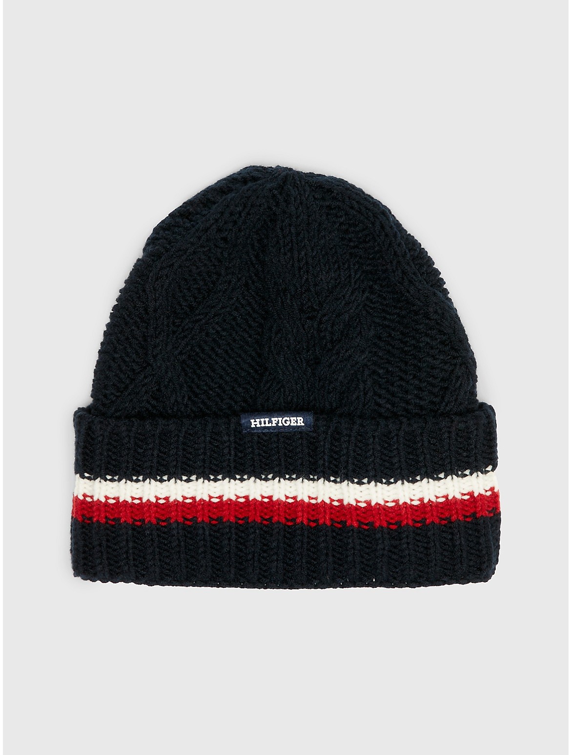 Tommy Hilfiger Men's Cable Knit Chunky Beanie - Blue