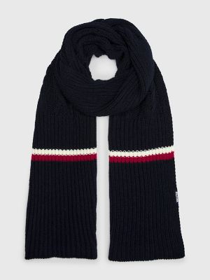Cable Knit Chunky Scarf, Space Blue