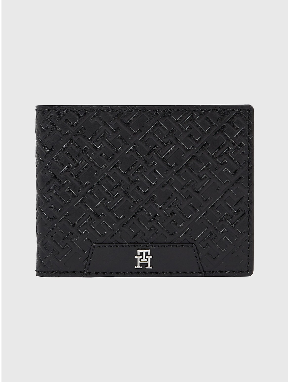 Tommy Hilfiger Men's TH Logo Leather Mini Card Wallet - Black