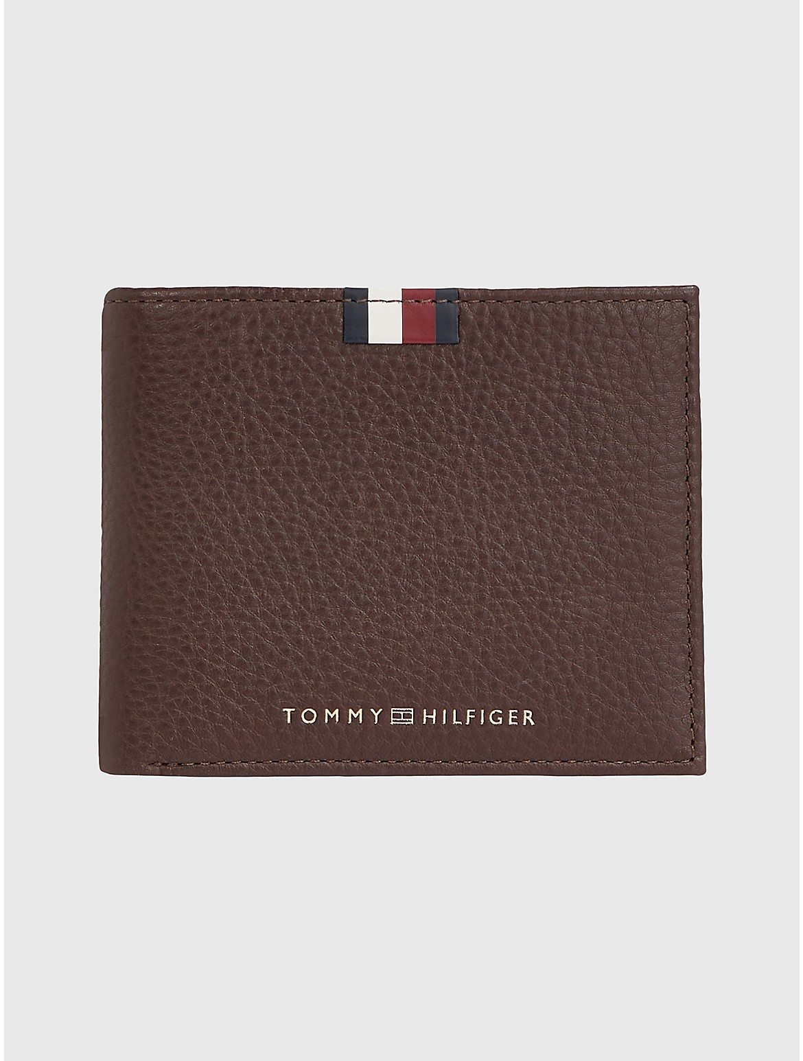 Tommy Hilfiger Men's Flag Mini Credit Card Leather Wallet - Brown