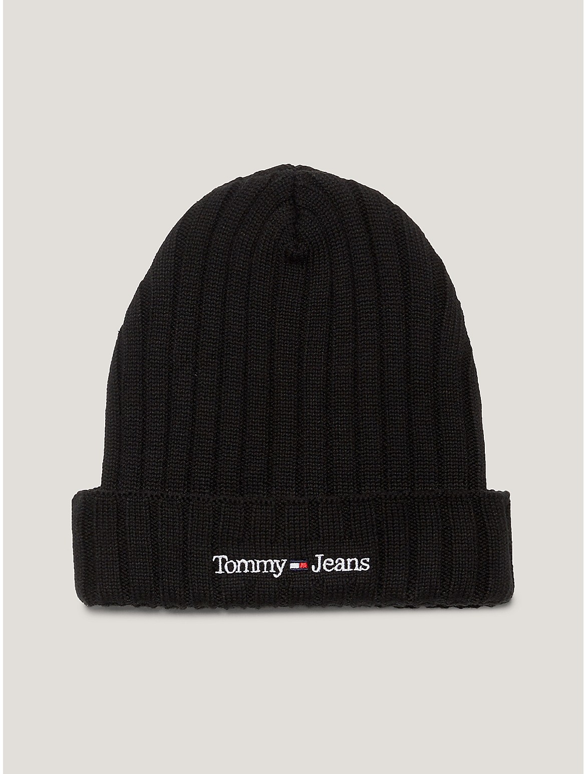 Tommy Hilfiger Men's Tommy Jeans Logo Long Beanie - Black