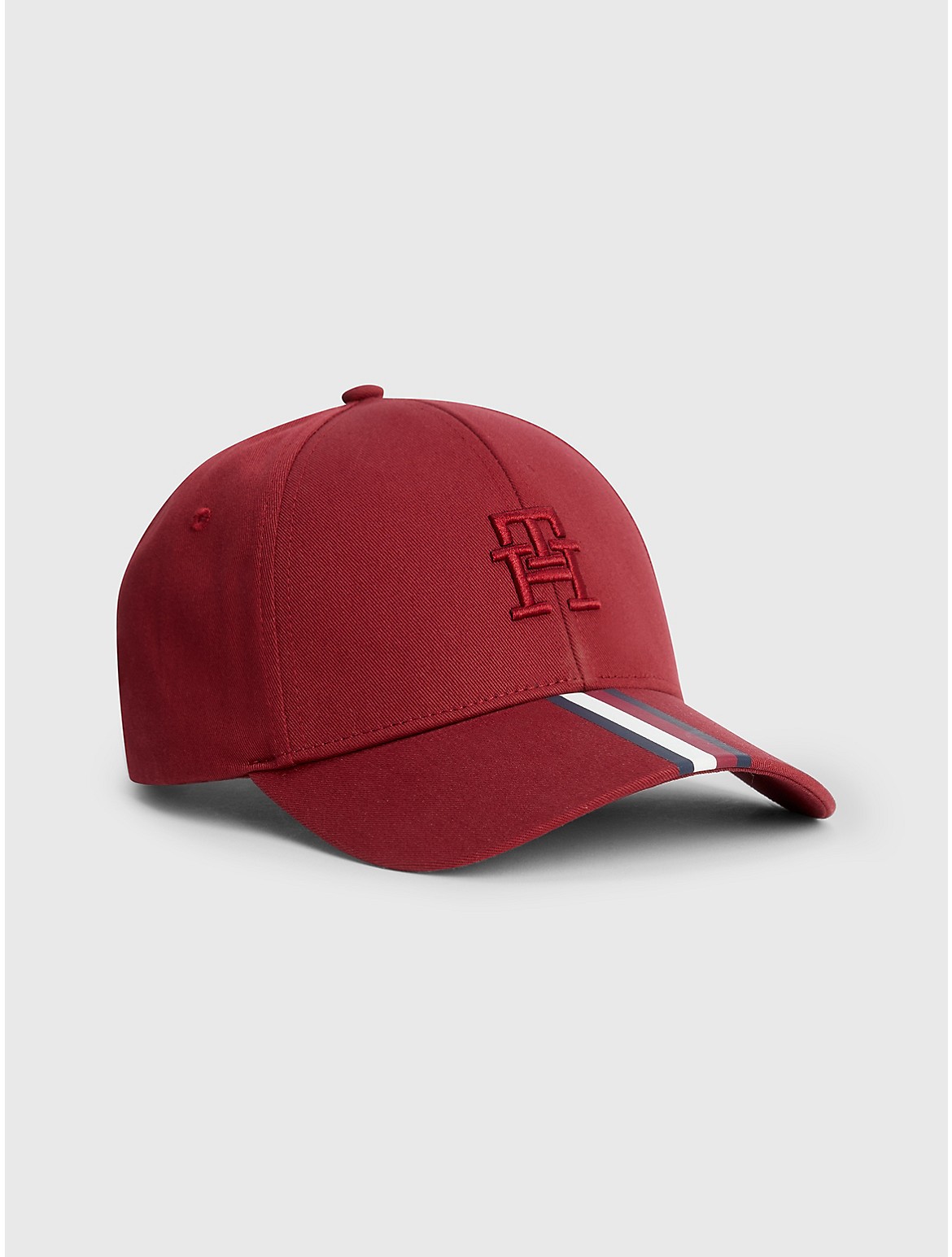 Tommy Hilfiger Men's TH Monogram Stripe Baseball Cap - Red
