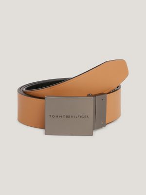 HUGO - Reversible leather belt with pin and plaque buckles