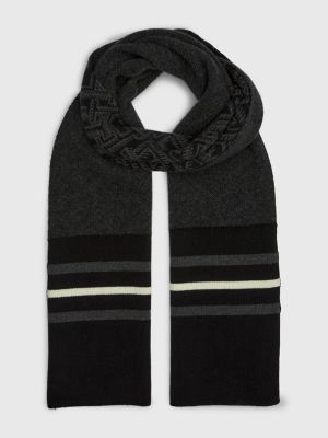 Wool scarf with monogram