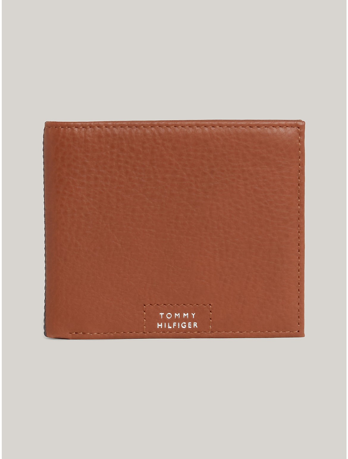 Shop Tommy Hilfiger Hilfiger Leather Bifold Wallet In Warm Cognac
