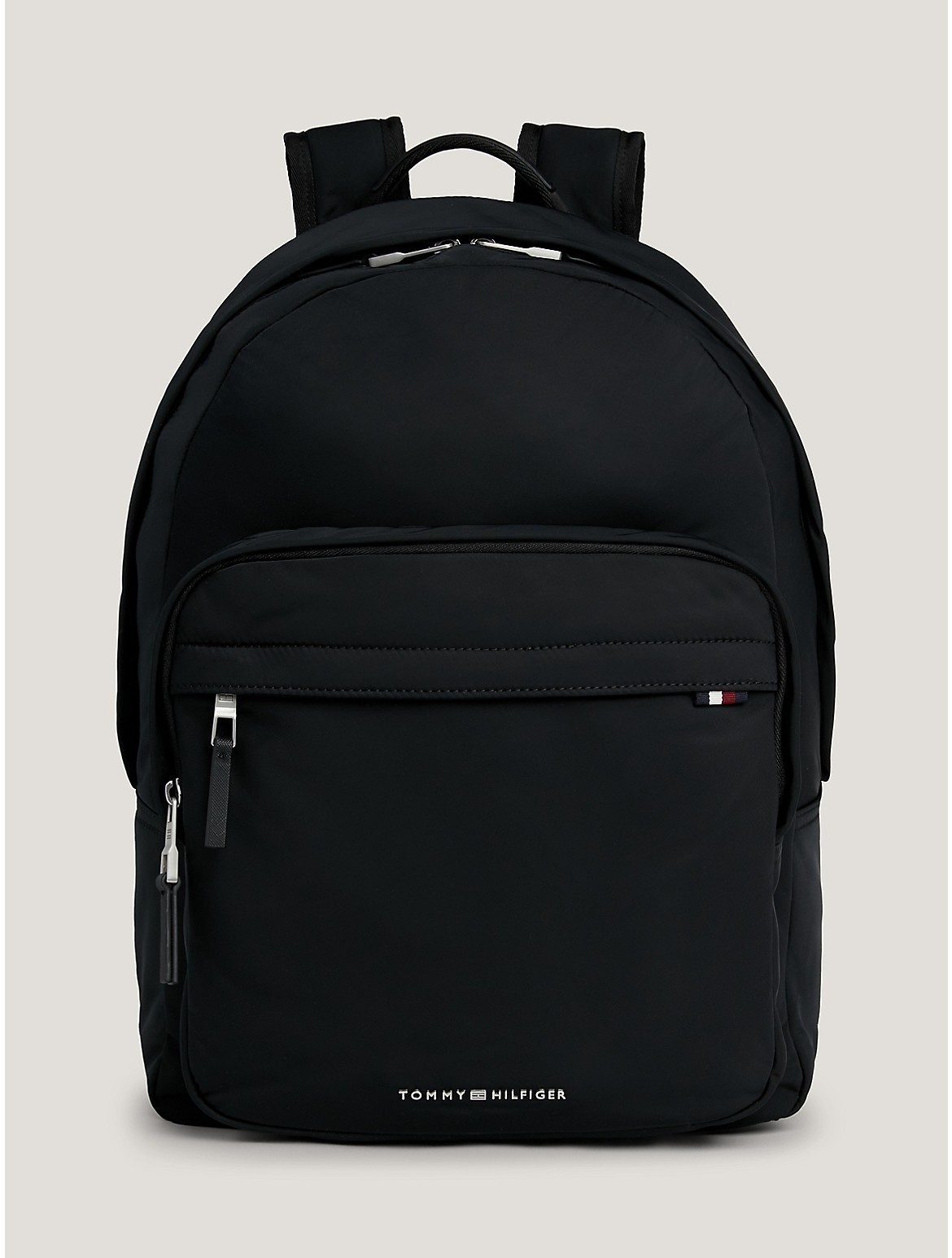 Tommy Hilfiger Tommy Logo Water Repellent Dome Backpack In Black
