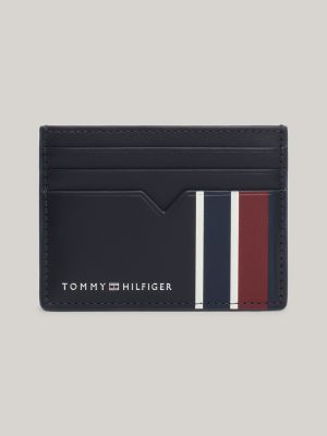 Stripe Leather Card Holder Tommy Hilfiger